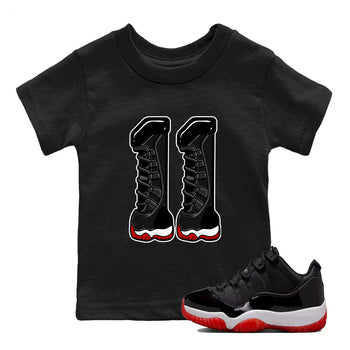 11s Bred shirts to match jordans Number 11 sneaker match tees Air Jordan 11 Retro Bred match shoes to clothes SNRT Sneaker Tees Youth Baby Black 1 tee