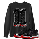 11s Bred shirts to match jordans Number 11 sneaker match tees Air Jordan 11 Retro Bred match shoes to clothes SNRT Sneaker Tees unisex cotton Black 1 shirts