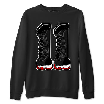 11s Bred shirts to match jordans Number 11 sneaker match tees Air Jordan 11 Retro Bred match shoes to clothes SNRT Sneaker Tees unisex cotton Black 2 shirts