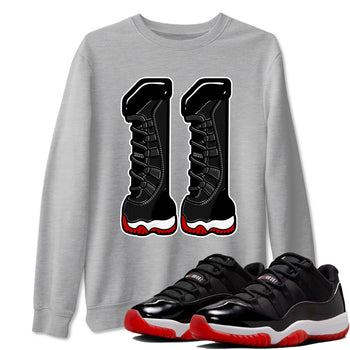 11s Bred shirts to match jordans Number 11 sneaker match tees Air Jordan 11 Retro Bred match shoes to clothes SNRT Sneaker Tees unisex cotton Heather Grey 1 shirts