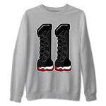11s Bred shirts to match jordans Number 11 sneaker match tees Air Jordan 11 Retro Bred match shoes to clothes SNRT Sneaker Tees unisex cotton Heather Grey 2 shirts