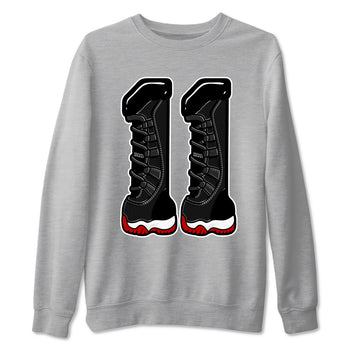 11s Bred shirts to match jordans Number 11 sneaker match tees Air Jordan 11 Retro Bred match shoes to clothes SNRT Sneaker Tees unisex cotton Heather Grey 2 shirts