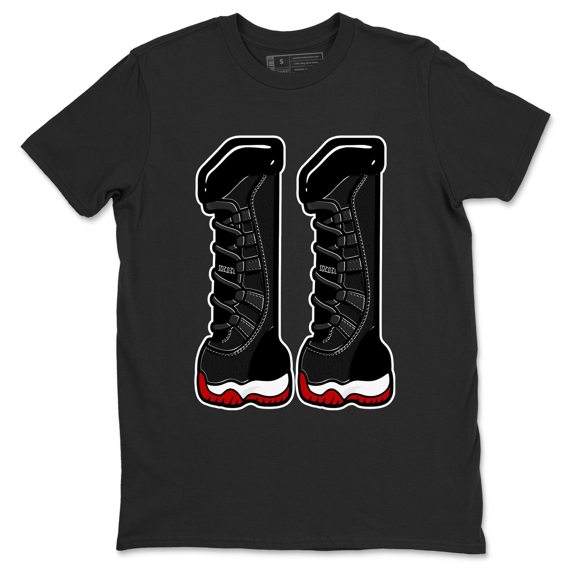 11s Bred shirts to match jordans Number 11 sneaker match tees Air Jordan 11 Retro Bred match shoes to clothes SNRT Sneaker Tees unisex cotton Black 2 shirts