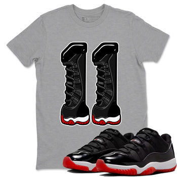 11s Bred shirts to match jordans Number 11 sneaker match tees Air Jordan 11 Retro Bred match shoes to clothes SNRT Sneaker Tees unisex cotton Heather Grey 1 shirts