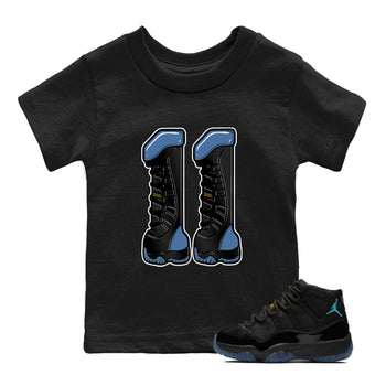 Sneaker match tees – Sneaker Tees To Match Air Jordan 11 Gamma Shoes – Number 11 Kids T-Shirt Black 1