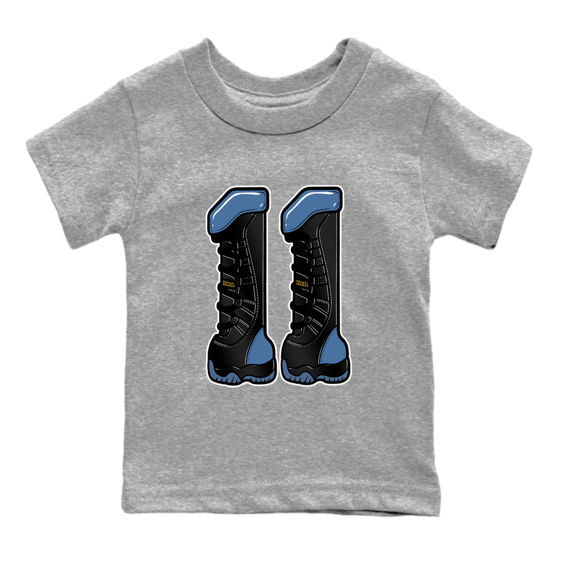 Sneaker match tees – Sneaker Tees To Match Air Jordan 11 Gamma Shoes – Number 11 Kids T-Shirt Heather Grey 2
