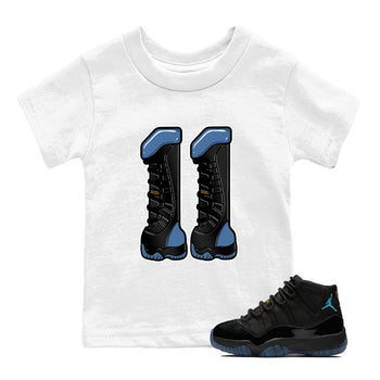 Sneaker match tees – Sneaker Tees To Match Air Jordan 11 Gamma Shoes – Number 11 Kids T-Shirt White 1