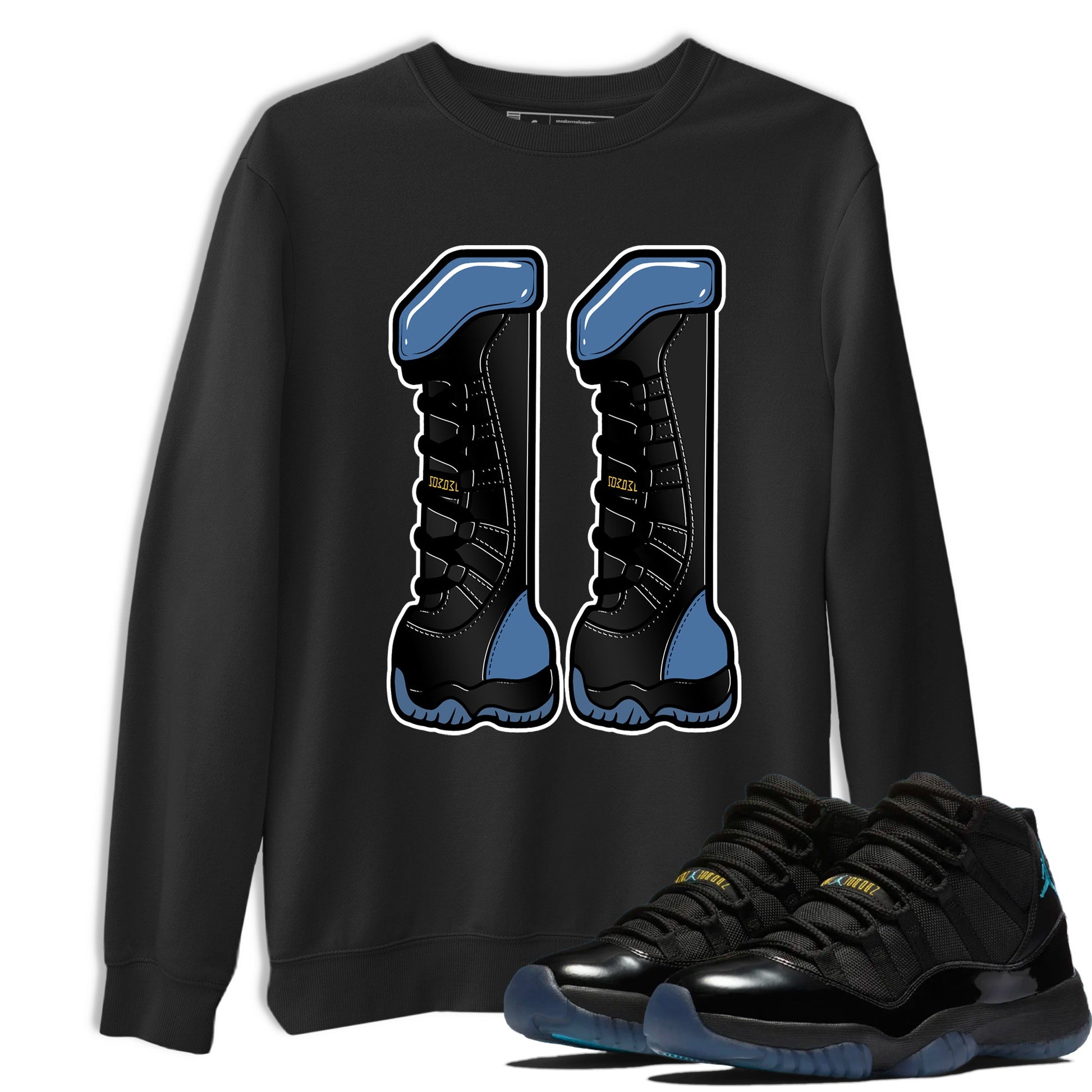 Sneaker match tees – Sneaker Tees To Match Air Jordan 11 Gamma Shoes – Number 11 Tee Black 1