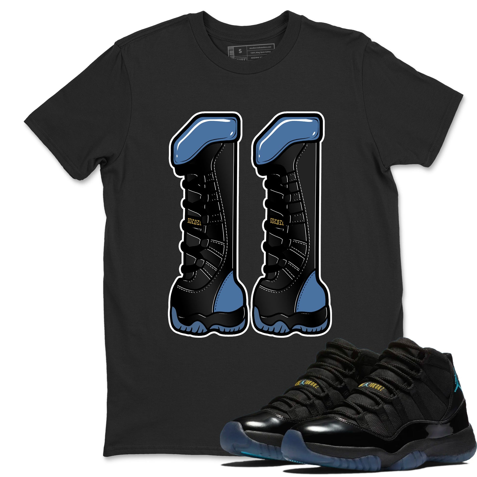 Sneaker match tees – Sneaker Tees To Match Air Jordan 11 Gamma Shoes – Number 11 Tee Black 1
