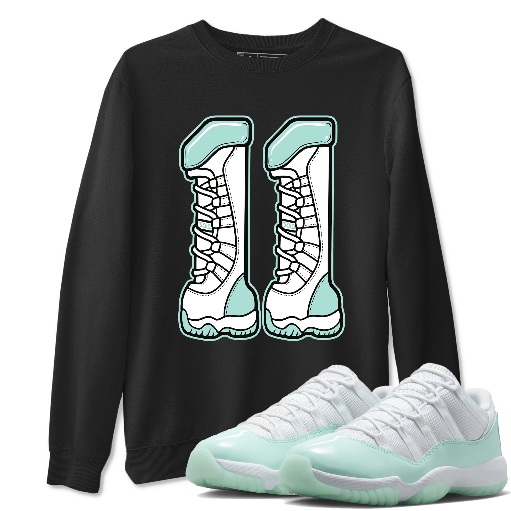 Number 11 sneaker match t-shirt styled to complete your fit with the Air Jordan 11 Igloo sneakers, shown in Black 1.