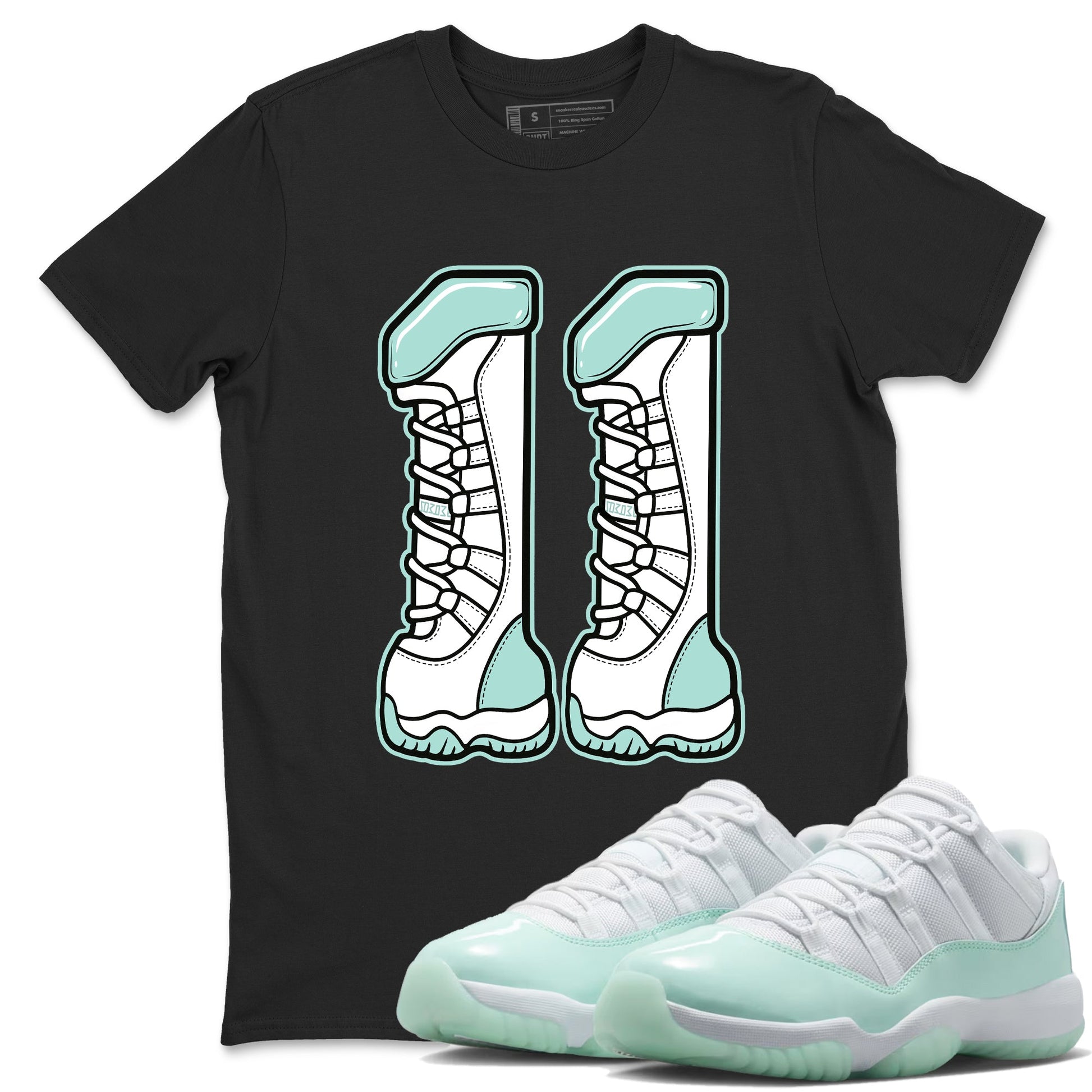 Number 11 sneaker match t-shirt styled to complete your fit with the Air Jordan 11 Igloo sneakers, shown in Black 1.