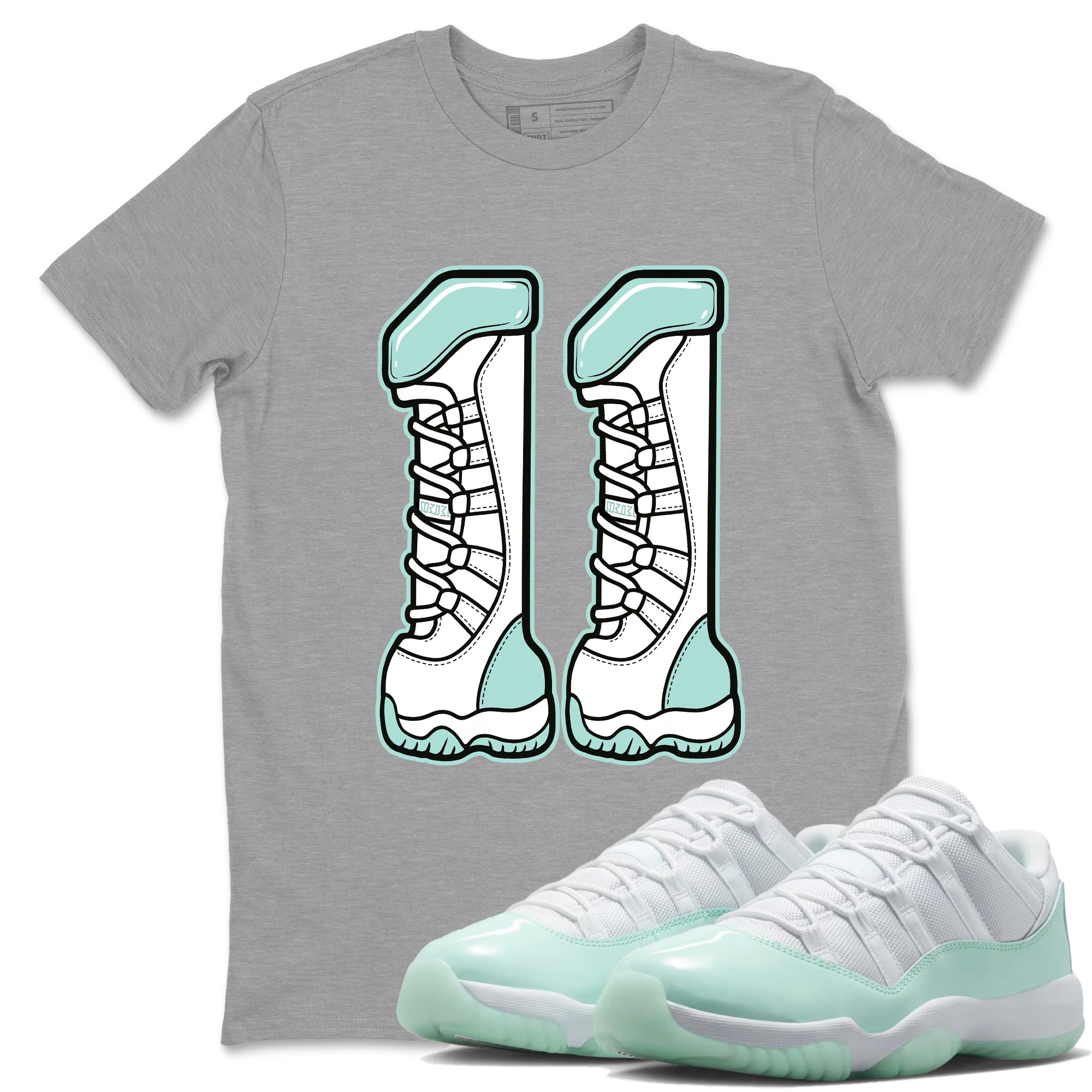 Number 11 sneaker match t-shirt styled to complete your fit with the Air Jordan 11 Igloo sneakers, shown in Heather Grey 1.