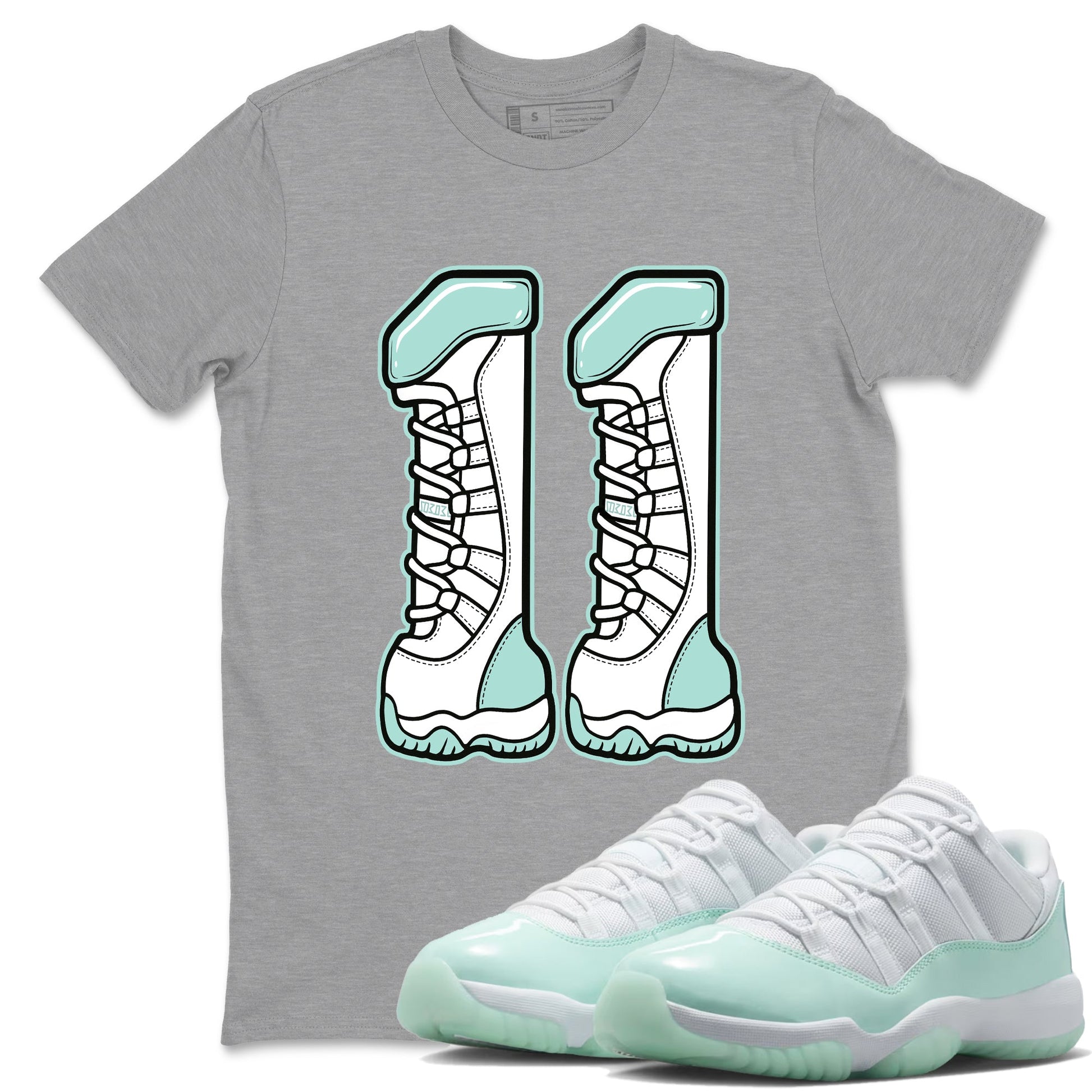 Number 11 sneaker match t-shirt styled to complete your fit with the Air Jordan 11 Igloo sneakers, shown in Heather Grey 1.