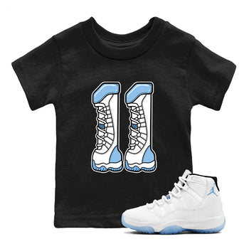 Air Jordan 11s Legend Blue shirts to match jordans Number 11 sneaker match tees AJ 11 Retro Legend Blue match shoes to clothes SNRT Sneaker Tees Youth Baby Black 1 tee