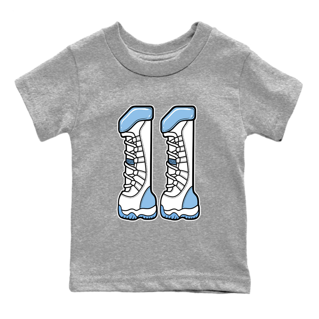 Air Jordan 11s Legend Blue shirts to match jordans Number 11 sneaker match tees AJ 11 Retro Legend Blue match shoes to clothes SNRT Sneaker Tees Youth Baby Heather Grey 2 tee