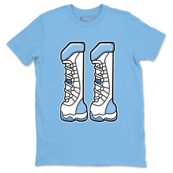Air Jordan 11s Legend Blue shirts to match jordans Number 11 sneaker match tees AJ 11 Retro Legend Blue match shoes to clothes SNRT Sneaker Tees unisex cotton Carolina Blue 2 shirts