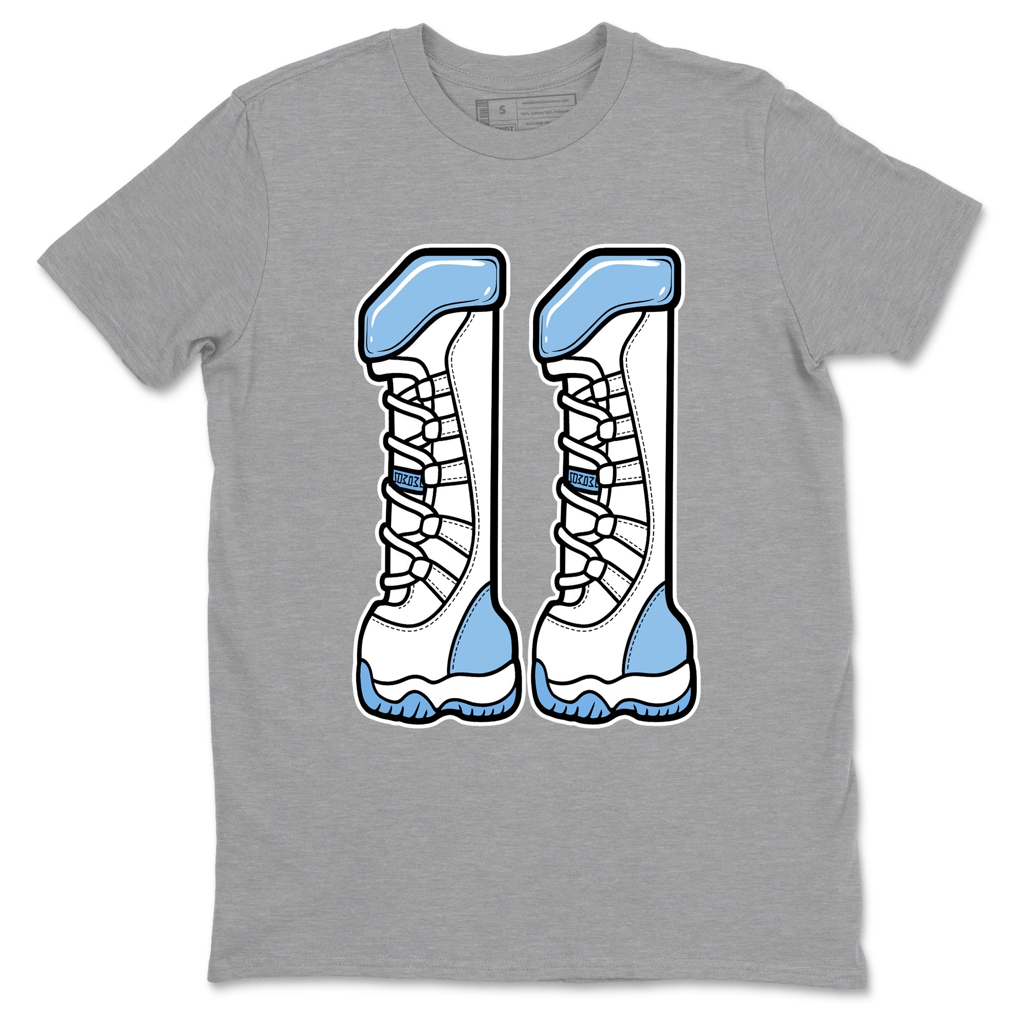 Air Jordan 11s Legend Blue shirts to match jordans Number 11 sneaker match tees AJ 11 Retro Legend Blue match shoes to clothes SNRT Sneaker Tees unisex cotton Heather Grey 2 shirts