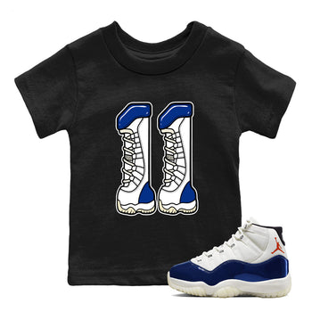 Sneaker match tees – Sneaker Tees To Match Air Jordan 11 Rare Air Shoes – Number 11 Kids T-Shirt Black 1