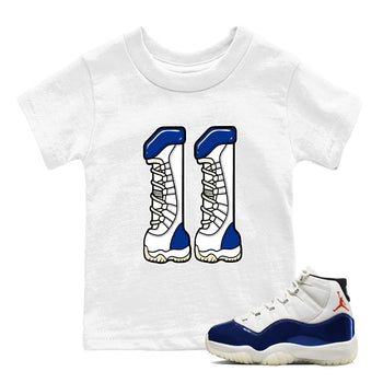 Sneaker match tees – Sneaker Tees To Match Air Jordan 11 Rare Air Shoes – Number 11 Kids T-Shirt White 1