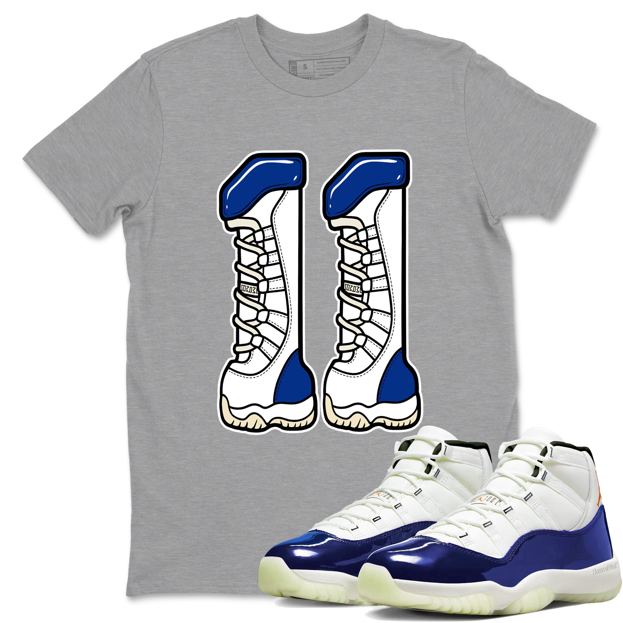 Sneaker match tees – Sneaker Tees To Match Air Jordan 11 Rare Air Shoes – Number 11 Tee Heather Grey 1