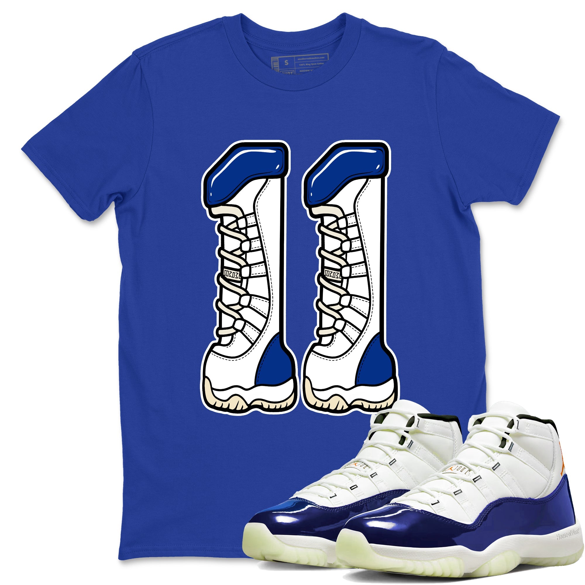 Sneaker match tees – Sneaker Tees To Match Air Jordan 11 Rare Air Shoes – Number 11 Tee Royal Blue 1