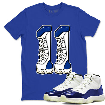 Sneaker match tees – Sneaker Tees To Match Air Jordan 11 Rare Air Shoes – Number 11 Tee Royal Blue 1