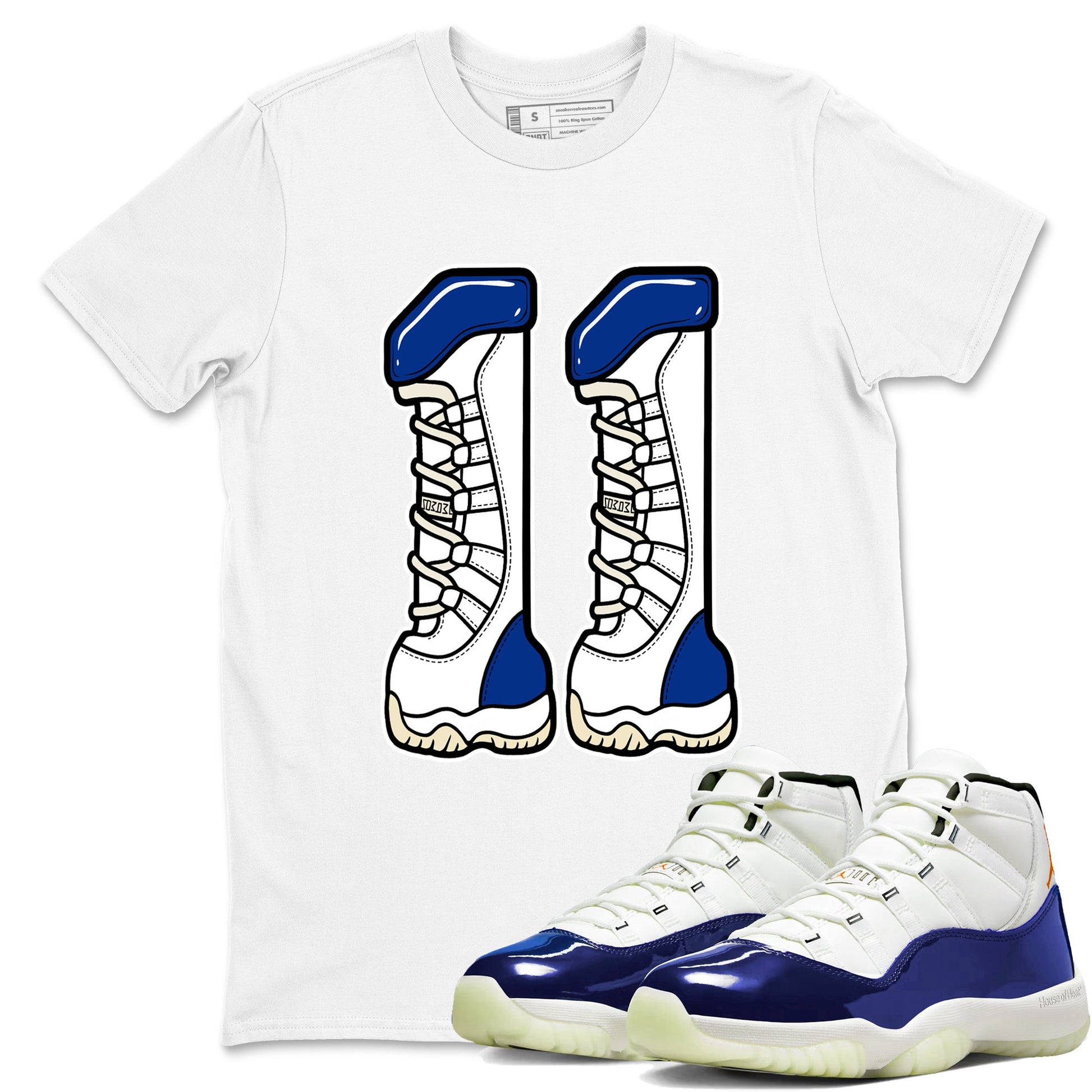 Sneaker match tees – Sneaker Tees To Match Air Jordan 11 Rare Air Shoes – Number 11 Tee White 1