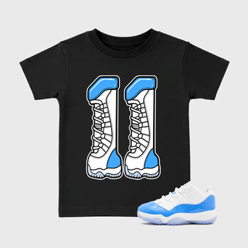 Sneaker match tees – Sneaker Tees To Match Air Jordan 11 University Blue Shoes – Number 11 Kids T-Shirt Black 1