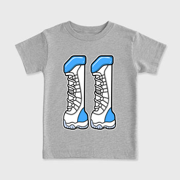 Sneaker match tees – Sneaker Tees To Match Air Jordan 11 University Blue Shoes – Number 11 Kids T-Shirt Heather Grey 2