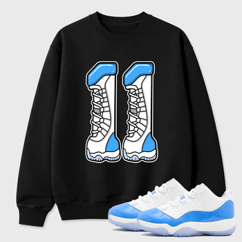 Sneaker match tees – Sneaker Tees To Match Air Jordan 11 University Blue Shoes – Number 11 Tee Black 1