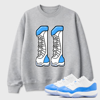 Sneaker match tees – Sneaker Tees To Match Air Jordan 11 University Blue Shoes – Number 11 Tee Heather Grey 1