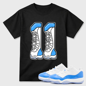 Sneaker match tees – Sneaker Tees To Match Air Jordan 11 University Blue Shoes – Number 11 Tee Black 1