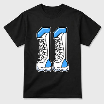 Sneaker match tees – Sneaker Tees To Match Air Jordan 11 University Blue Shoes – Number 11 Tee Black 2
