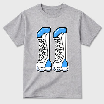 Sneaker match tees – Sneaker Tees To Match Air Jordan 11 University Blue Shoes – Number 11 Tee Heather Grey 2