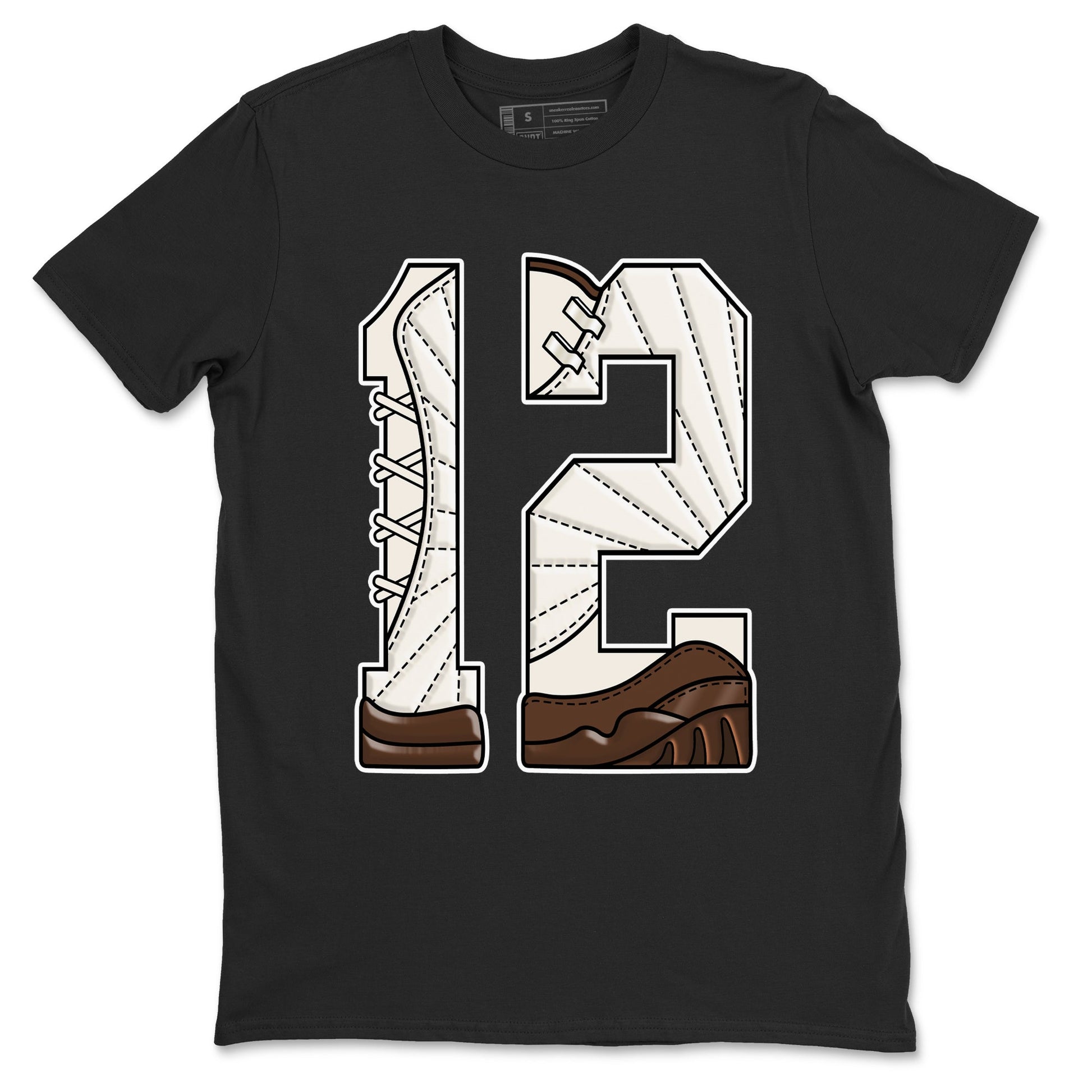 AJ12 Baroque Brown shirts to match jordans Number 12 best t shirts to wear with jordans SoleFly x Jordan 12 Baroque Brown match shoes to clothes SNRT Sneaker Tees unisex cotton Black 2 shirts