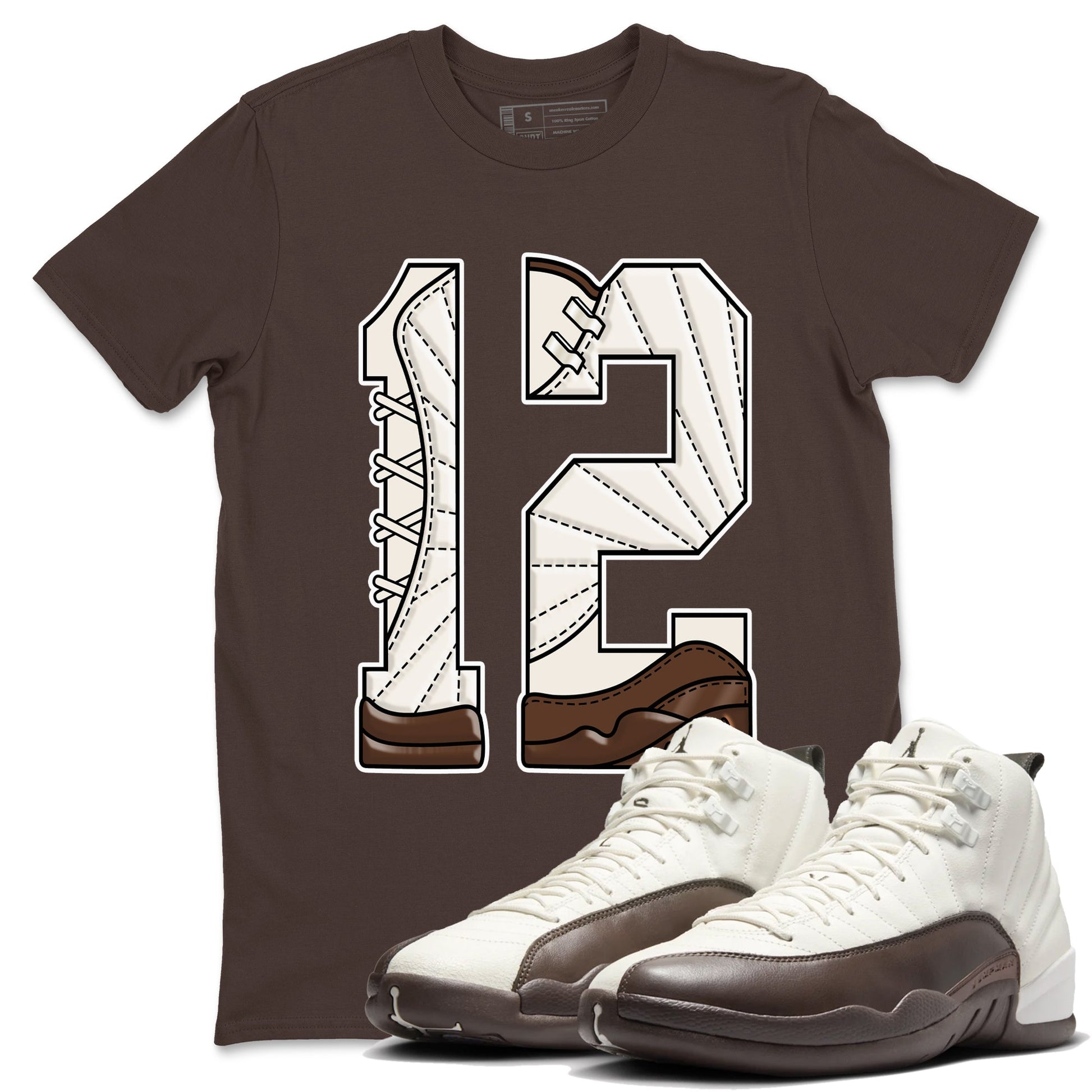 AJ12 Baroque Brown shirts to match jordans Number 12 best t shirts to wear with jordans SoleFly x Jordan 12 Baroque Brown match shoes to clothes SNRT Sneaker Tees unisex cotton Dark Chocolate 1 shirts