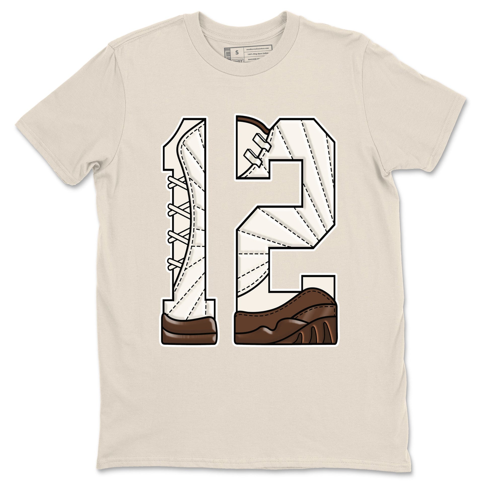 AJ12 Baroque Brown shirts to match jordans Number 12 best t shirts to wear with jordans SoleFly x Jordan 12 Baroque Brown match shoes to clothes SNRT Sneaker Tees unisex cotton Natural 2 shirts