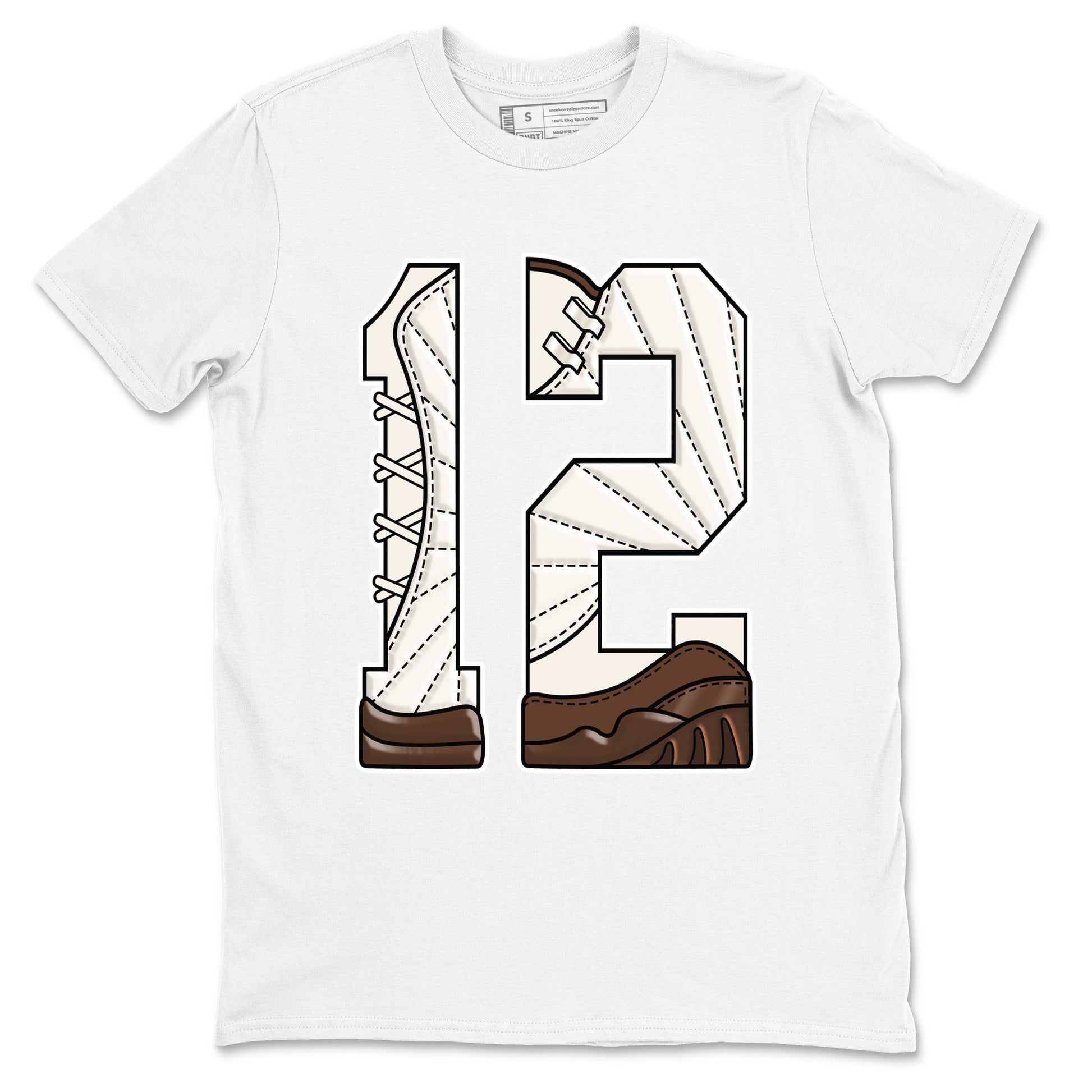 AJ12 Baroque Brown shirts to match jordans Number 12 best t shirts to wear with jordans SoleFly x Jordan 12 Baroque Brown match shoes to clothes SNRT Sneaker Tees unisex cotton White 2 shirts