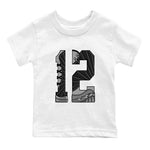 12s Black Wolf Grey shirts to match jordans Number 12 sneaker match tees Air Jordan 12 Black Wolf Grey SNRT Sneaker Release Tees Youth Baby White 2 crew neck shirts