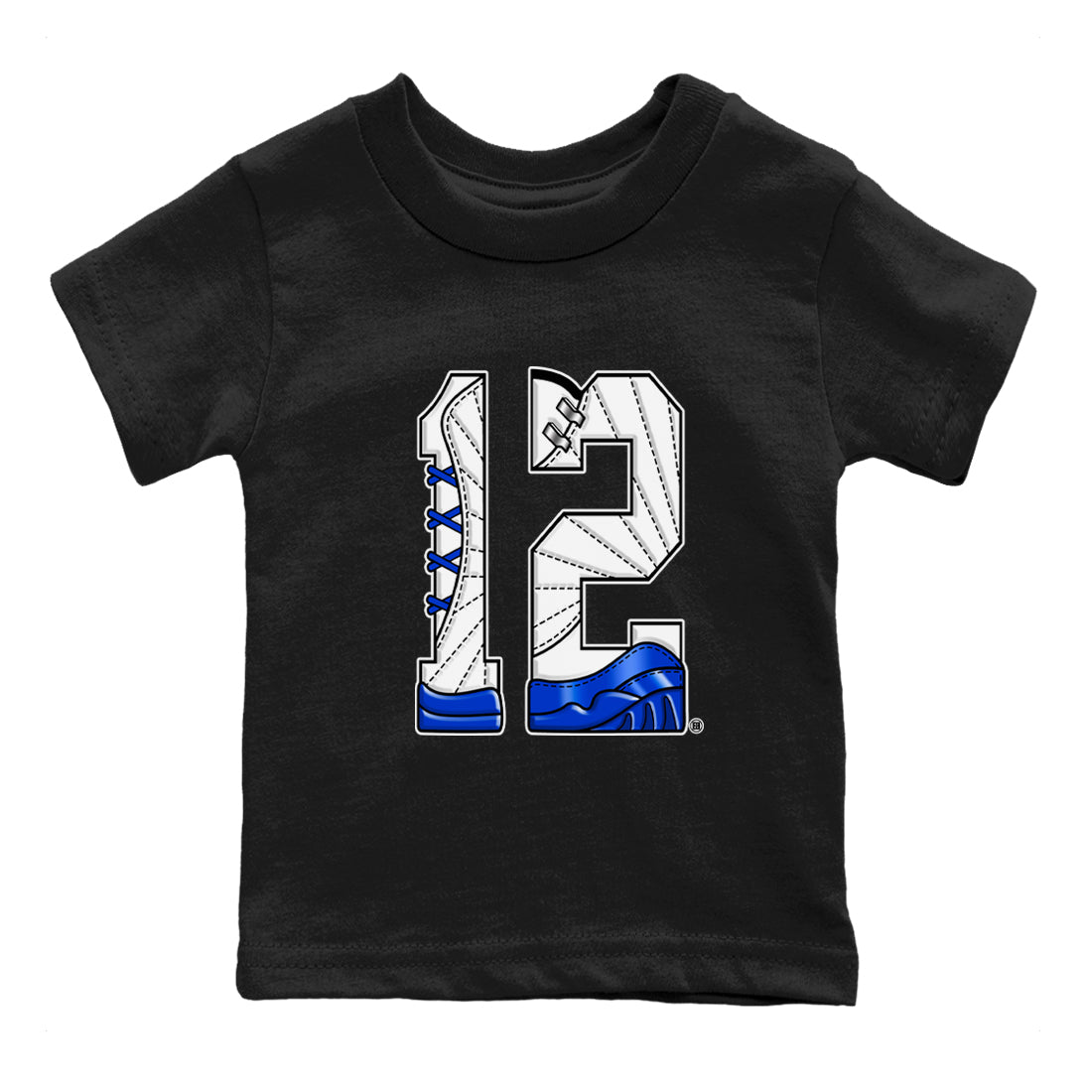 AJ12 Blueberry shirts to match jordans Number 12 sneaker match tees Air Jordan 12 Blueberry SNRT Sneaker Tees streetwear brand Baby and Youth Black 2 cotton tee
