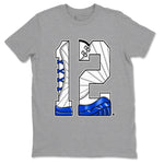 AJ12 Blueberry shirts to match jordans Number 12 sneaker match tees Air Jordan 12 Blueberry SNRT Sneaker Tees streetwear brand Heather Grey 2 unisex cotton tee