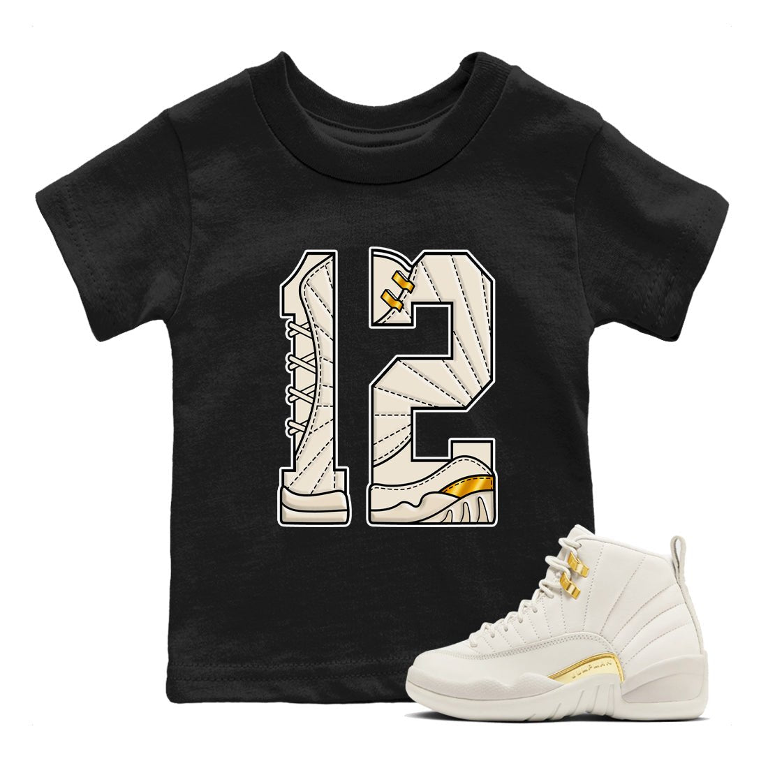 12s Phantom shirts to match jordans Number 12 sneaker match tees Air Jordan 12 WMNS Phantom match shoes to clothes SNRT Sneaker Tees Youth Baby Black 1 tee