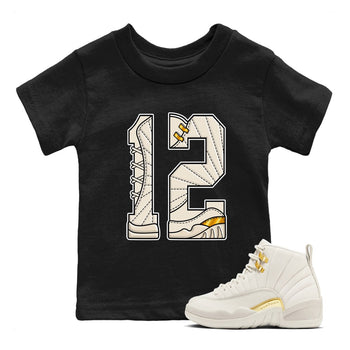 12s Phantom shirts to match jordans Number 12 sneaker match tees Air Jordan 12 WMNS Phantom match shoes to clothes SNRT Sneaker Tees Youth Baby Black 1 tee