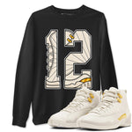 12s Phantom shirts to match jordans Number 12 sneaker match tees Air Jordan 12 WMNS Phantom match shoes to clothes SNRT Sneaker Tees unisex cotton Black 1 shirts