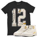 12s Phantom shirts to match jordans Number 12 sneaker match tees Air Jordan 12 WMNS Phantom match shoes to clothes SNRT Sneaker Tees unisex cotton Black 1 shirts