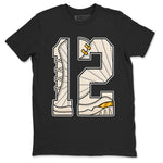 12s Phantom shirts to match jordans Number 12 sneaker match tees Air Jordan 12 WMNS Phantom match shoes to clothes SNRT Sneaker Tees unisex cotton Black 2 shirts