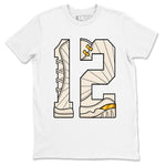 12s Phantom shirts to match jordans Number 12 sneaker match tees Air Jordan 12 WMNS Phantom match shoes to clothes SNRT Sneaker Tees unisex cotton White 2 shirts