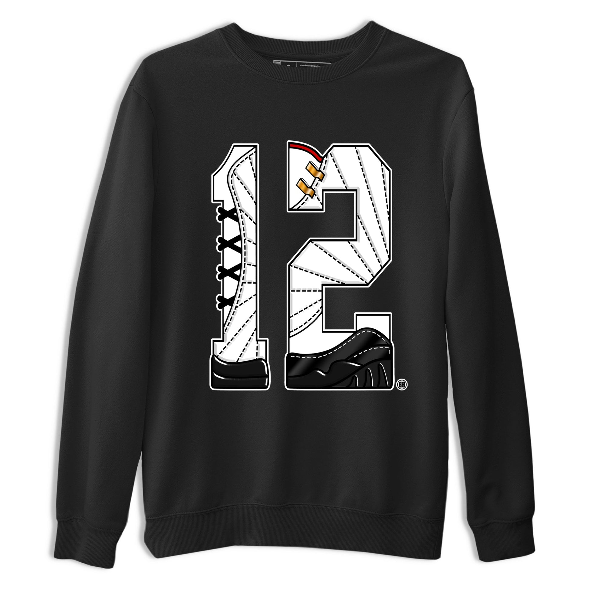 12s Taxi Sneaker match tees – Sneaker Tees To Match Air Jordan 12 Taxi Shoes – Number 12 Tee Black 2