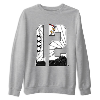 12s Taxi Sneaker match tees – Sneaker Tees To Match Air Jordan 12 Taxi Shoes – Number 12 Tee Heather Grey 2