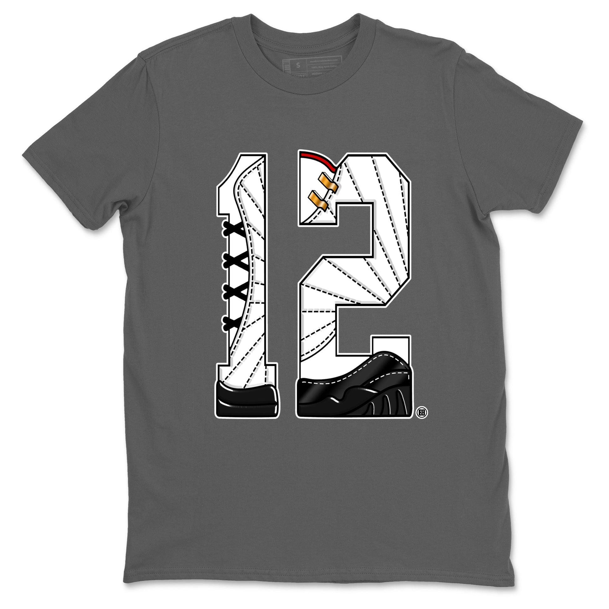 12s Taxi Sneaker match tees – Sneaker Tees To Match Air Jordan 12 Taxi Shoes – Number 12 Tee Cool Grey 2